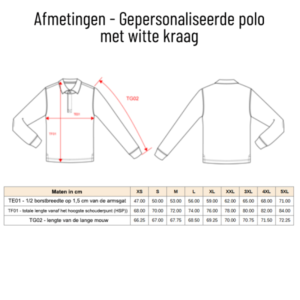 Gepersonaliseerde polo met witte kraag 