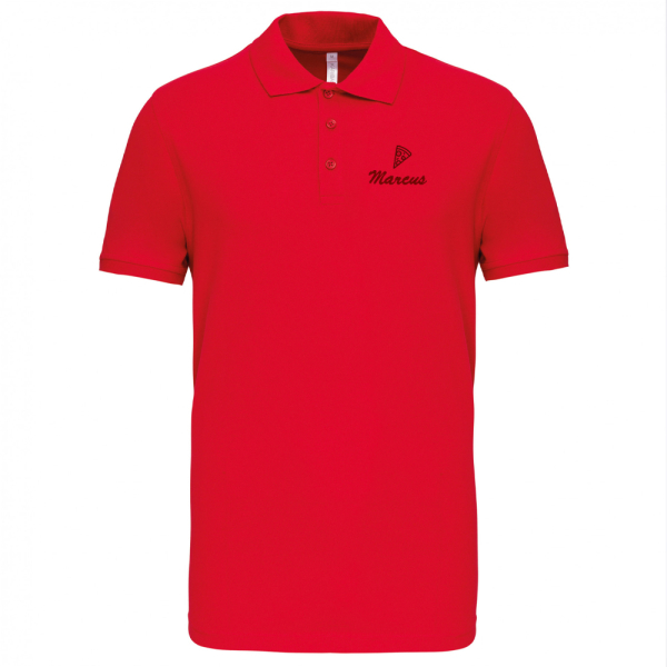 Geborduurde korte mouw polo - rood