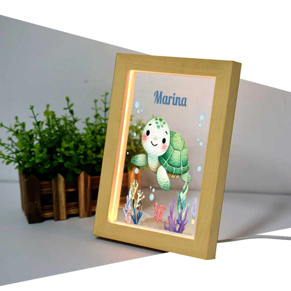 Houten LED-frame Zeewereld met naam