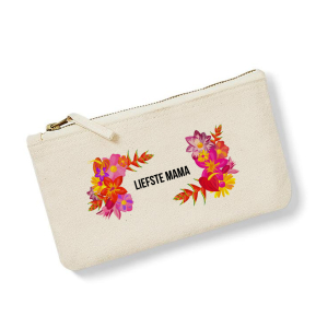 Katoenen etui met rits - Flower Power