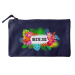 Katoenen etui met rits - Flower Power - Donkerblauw