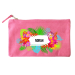 Katoenen etui met rits - Flower Power - Roze