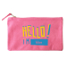 Katoenen etui met rits - Hello - roze