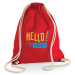 Trekkoord tas bedrukken met HELLO design - rood